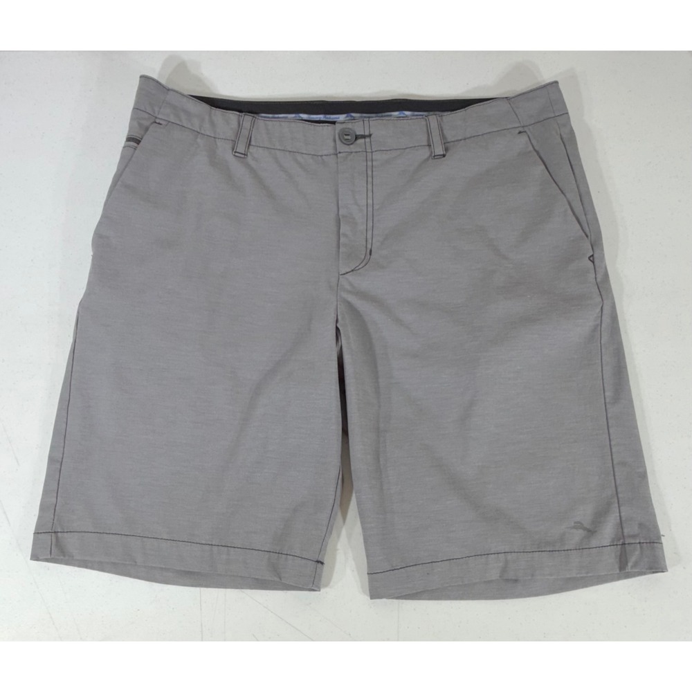 Tommy Bahama Shorts 36 Gray Stretch Flat Front Casual Golf Coastal Vacation